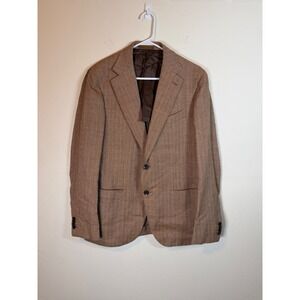 CARUSO Men's Brown Herringbone Wool Blend Sport Coat Blazer Size 52 8R